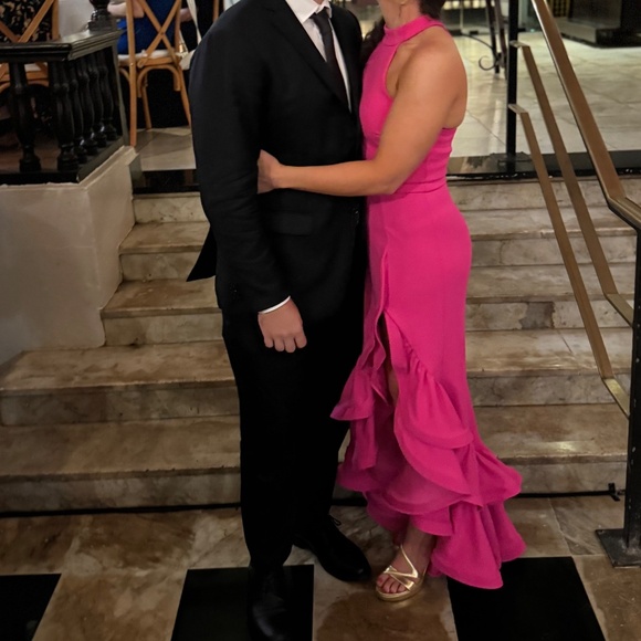 Aqua brand asymmetric, pink formal dress - Picture 2 of 6